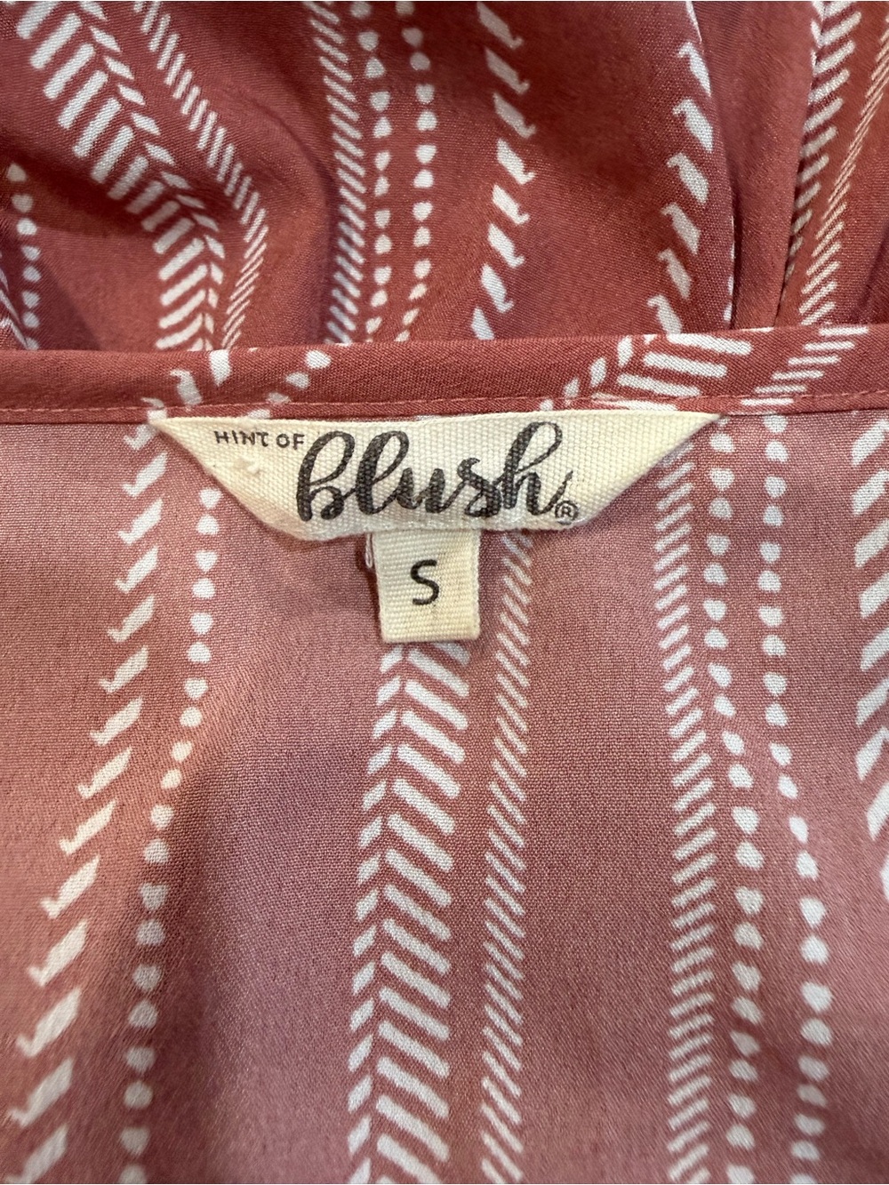 Blush Rust Striped Button-Front V-Neck Mini Dress - Picture 3 of 3